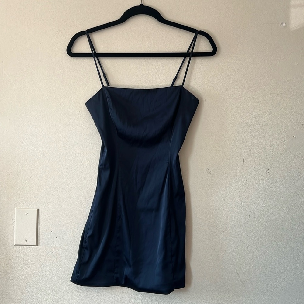 Aritzia Sunday Best blue mini dress